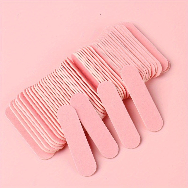 

50 Pcs Mini Wooden Nail File Set - 180/240 Grit Sanding Strips For Manicure - Colors - No Fragrance