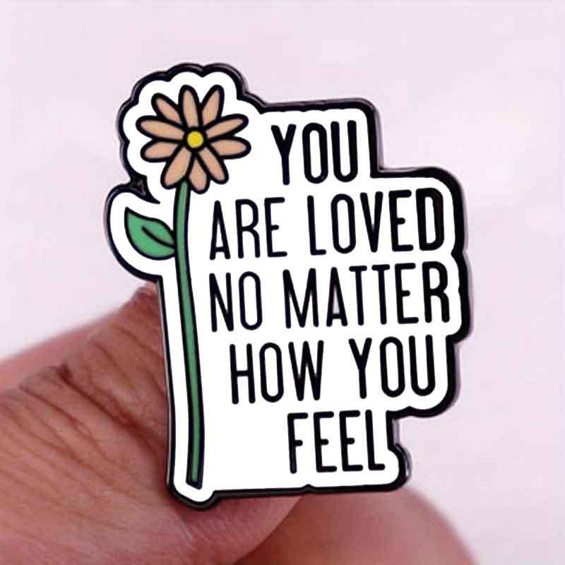 

you Are No How You " Letter Daisy Flower Brooch Enamel Pin Clothes Hat Bag Coats Badge