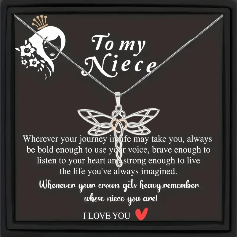 TEMU Fashion Pendant Necklace - A Delicate Accessory For Celebrations - Premium Gift Box Card Included - Perfect Heartfelt Birthday, Graduation Or Holiday Gift For Your Niece