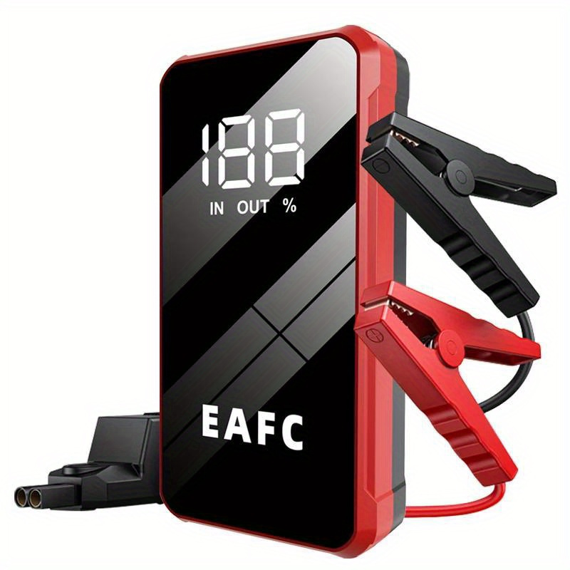 

Eafc 1200a Portable Car Jump , 8000mah Rechargeable Lithium Battery 18650 Series, 12v Auto Battery Booster, Usb Charging, Emergency Power Bank For Vehicles Up To 4.0l, Cars Up To 2.0l