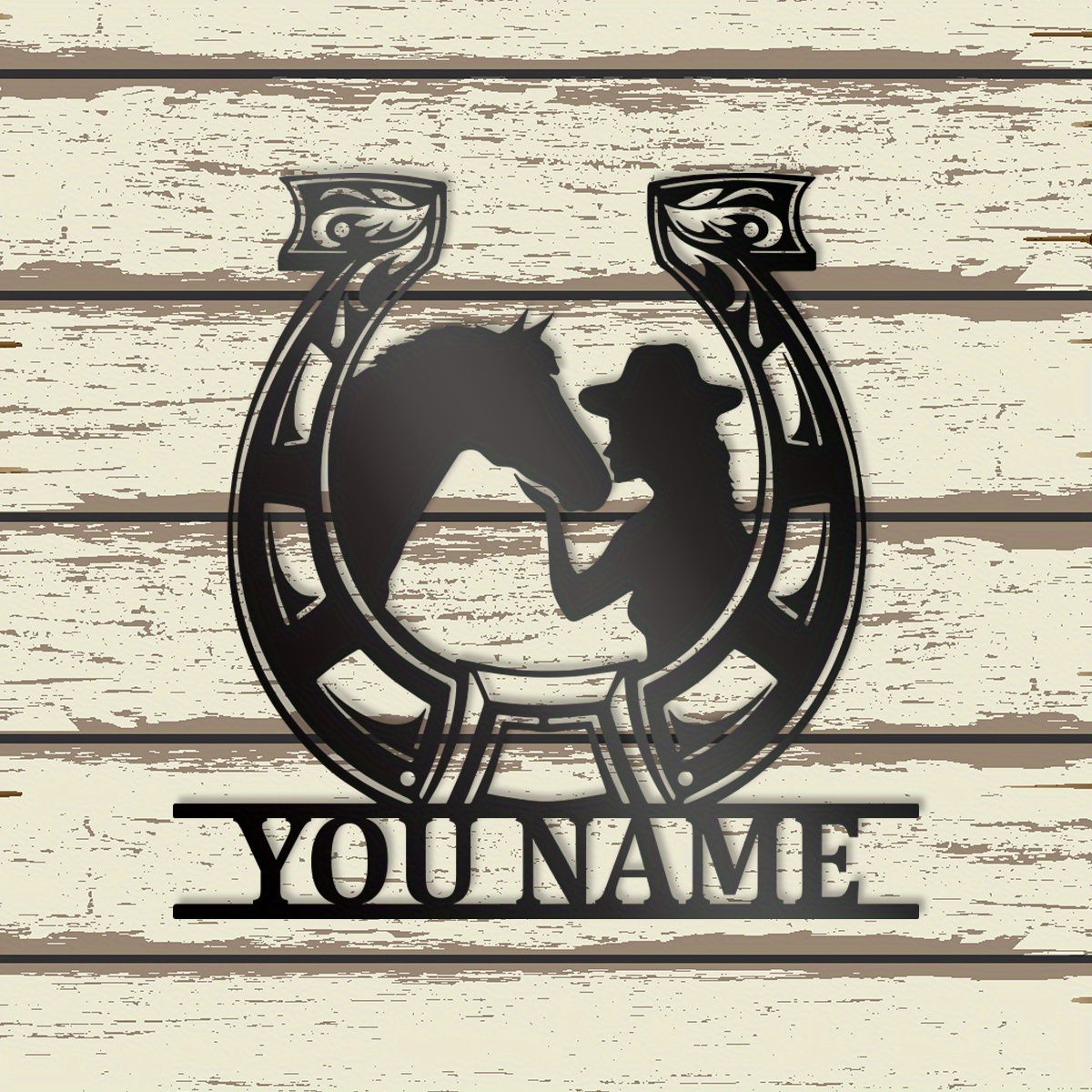 

Custom Cowgirl & Horse Name Metal Sign - Horse , Farmhouses & Outdoor Decor - Ideal Gift For Horse Owners