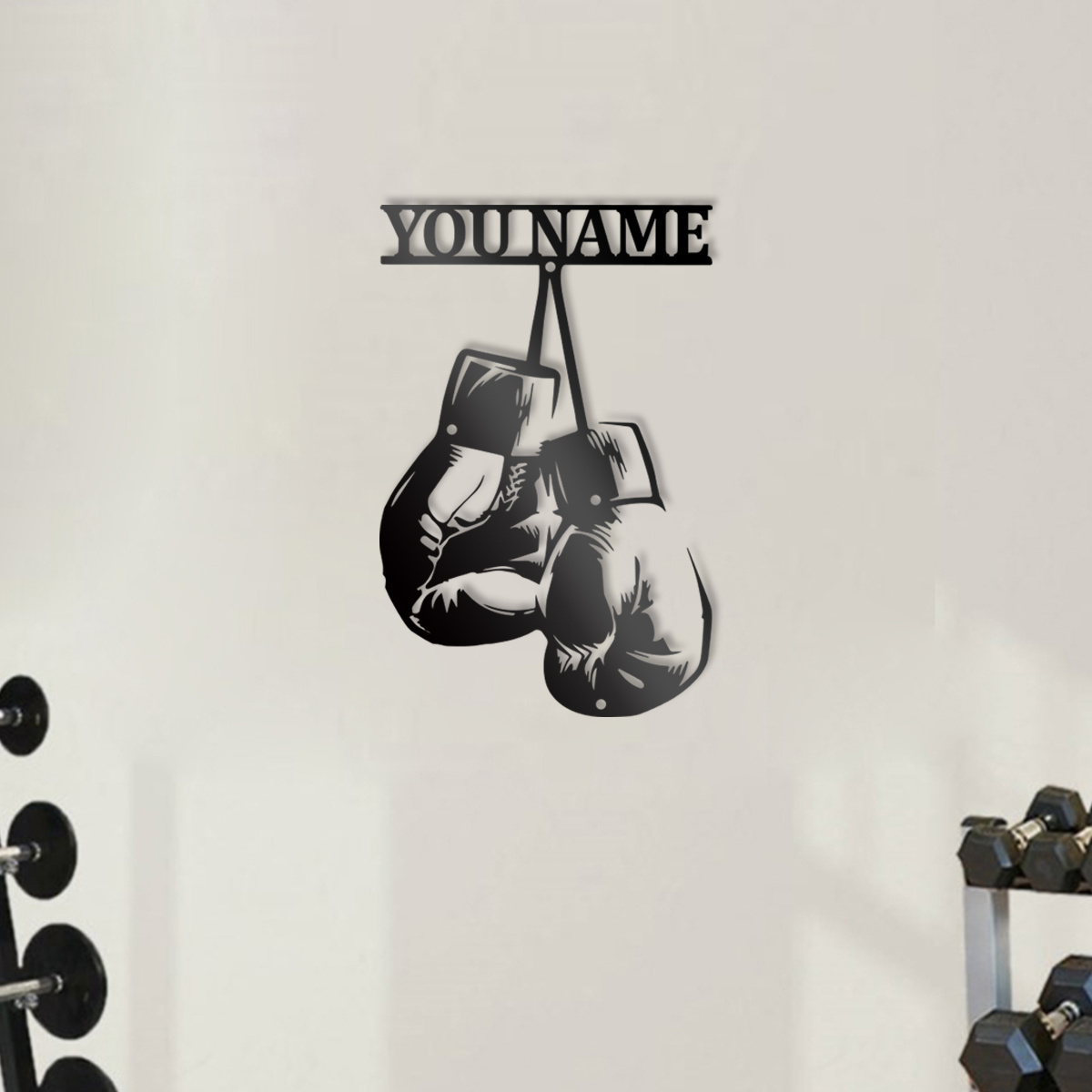 

Personalized Boxing Glove Metal Wall Art - Customizable With Boxer's Name | Perfect For Gym, For Man Cave & Home Decor | Ideal Gift For Birthdays & Holidays