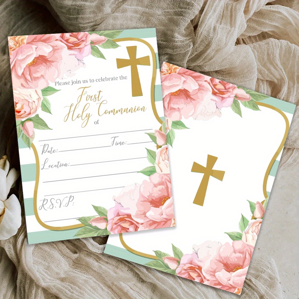 20pcs first communion invitations communion invitations - Temu
