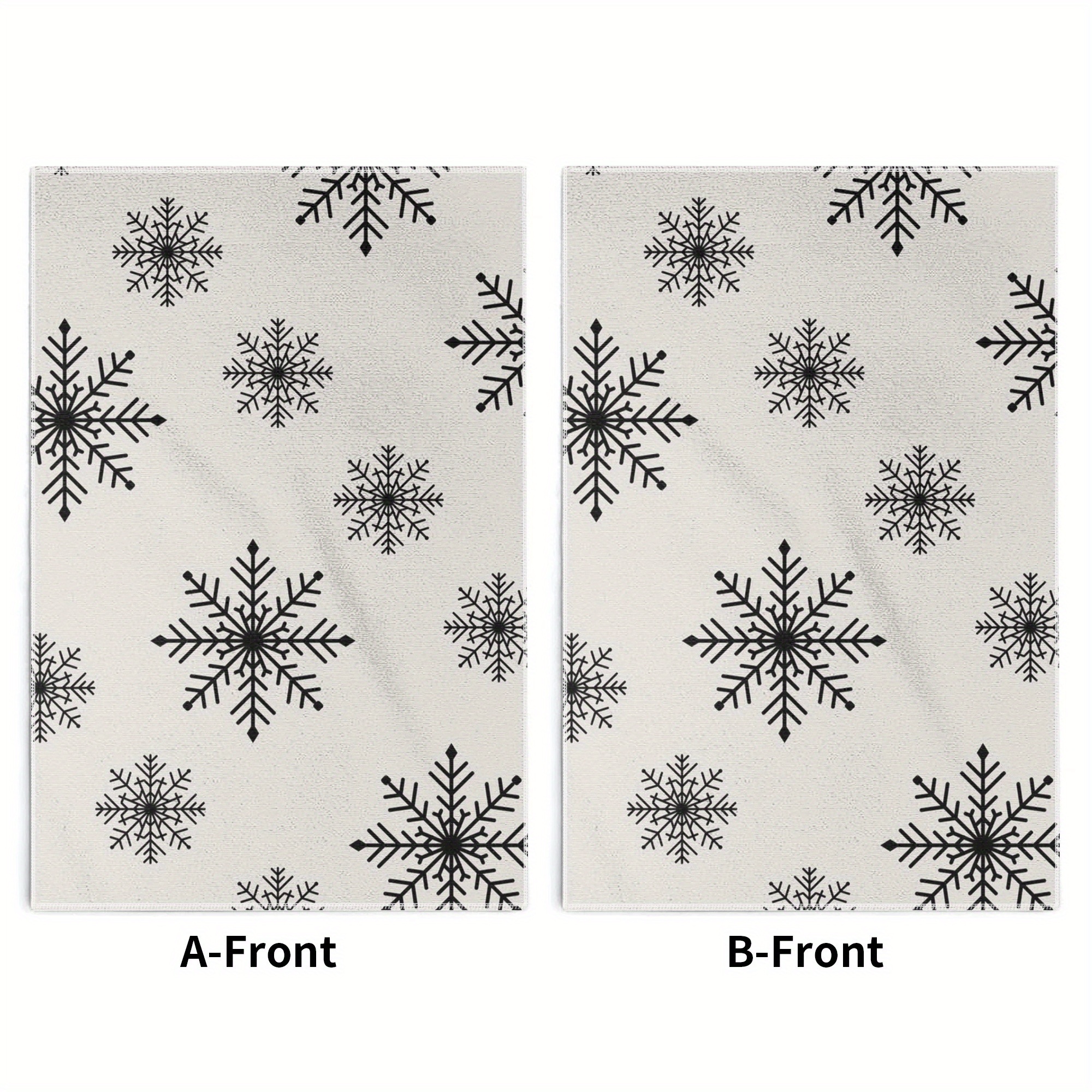 

2pcs Ultra-soft Christmas Snowflake Kitchen Towels - Black & White, Rectangular Polyester Dish Cloths For Home Cleaning, 18x26 Inches