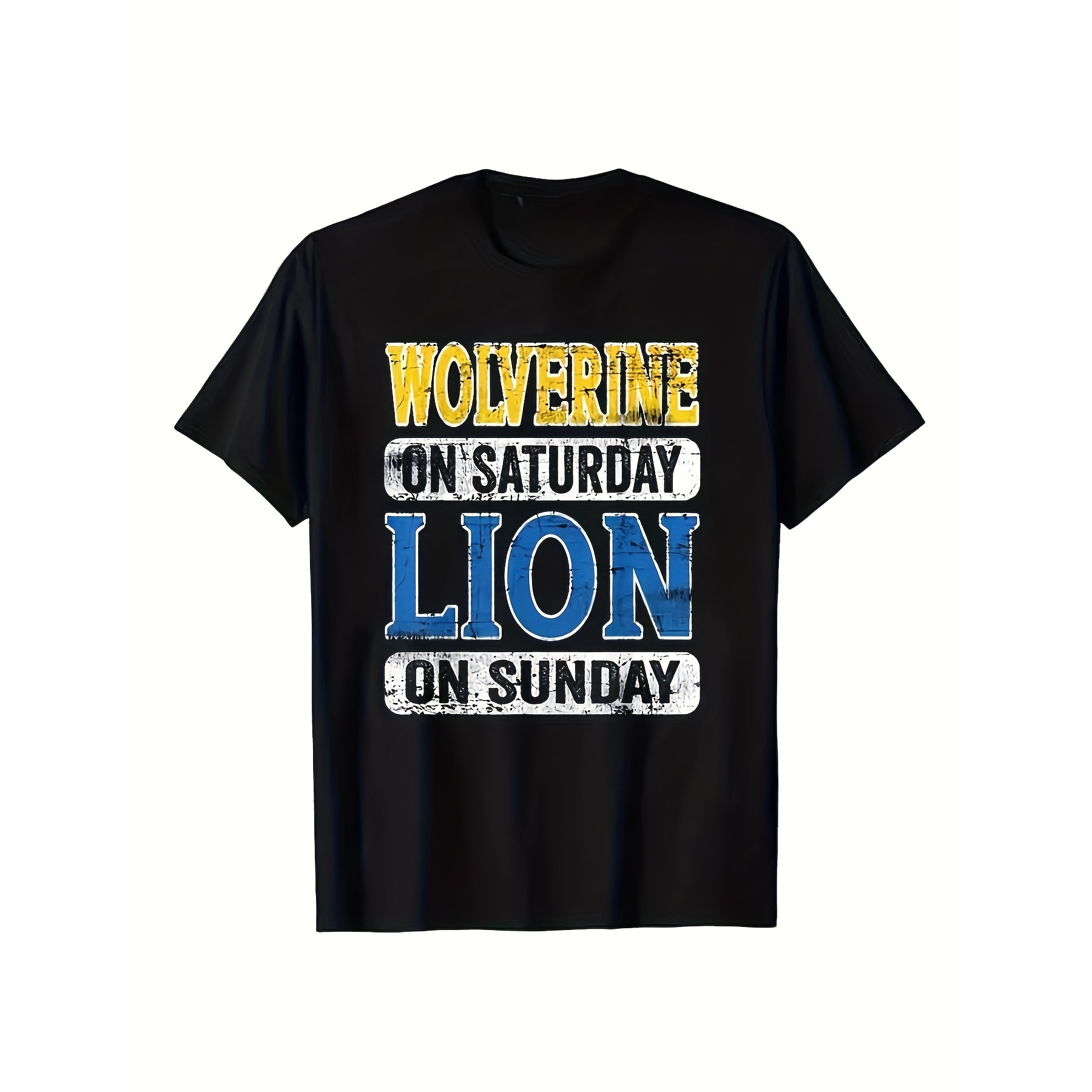 

Father's Day Gift Warrior Letter T-shirt Say The Saturday Lion Sunday Detroit T-shirt