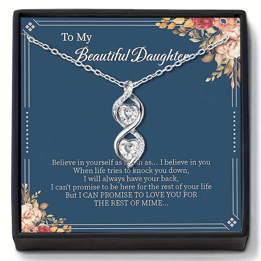 TEMU Exquisite And Stylish Copper With Zirconia Stone Pendant Necklace A Delicate Accessory For Celebrations And Gift Card Included - Perfect
