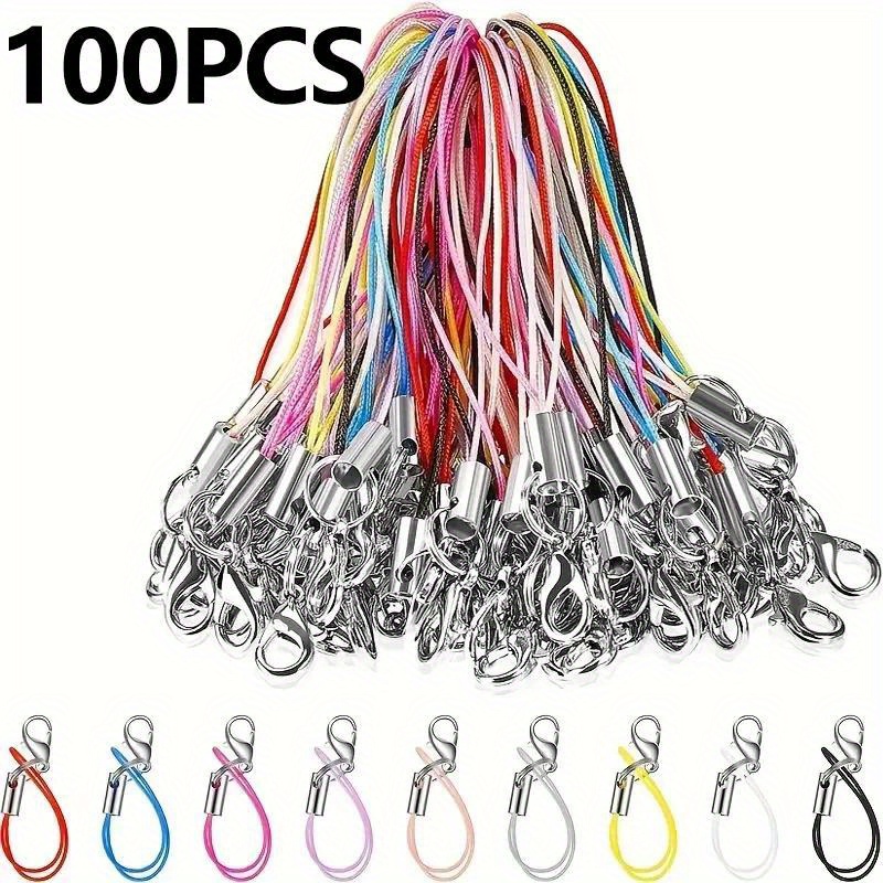 

50-100pcs Lanyard Straps With Lobster Clasp - Diy Charms, Keyrings, Pendants, Key Ring Accessories - Polyester Fiber (pvc)