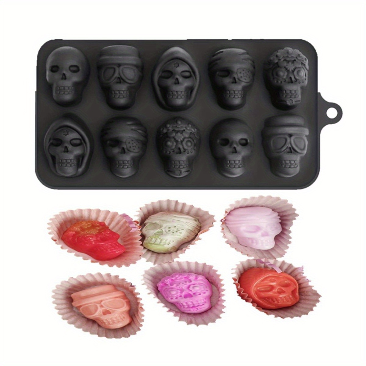 

1pc-10 With Silicone Chocolate Mold Jelly Pudding Candy Ice Tray Mold Fondant Cake Decoration Mold Baking