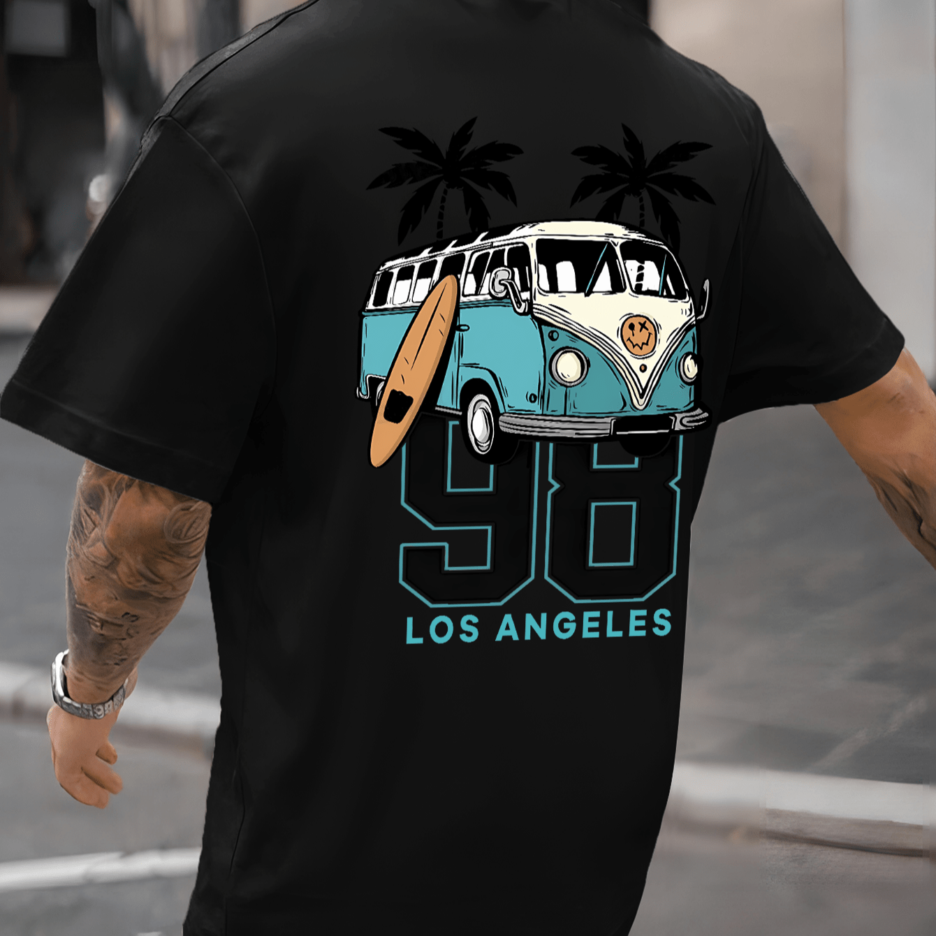 

Men's Retro-inspired Fashion T-shirt - Plus Size, Crew Neck, Short Sleeve With Geometric Print | Casual Summer Tee, Plus Size