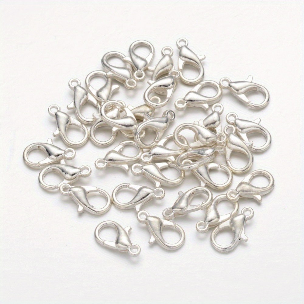 

1000pcs Zinc Alloy Lobster Claw Clasps, Parrot Trigger Clasps, Cadmium Free & Lead Free, Jewelry Making Findings, Silver Color Plated, 12x6mm, Hole: 1.2mm