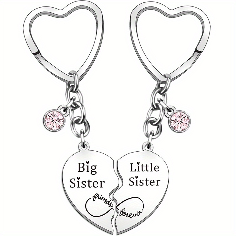 

2pcs/set Matching Sister Keyring Gift For Sisters Christmas Gifts