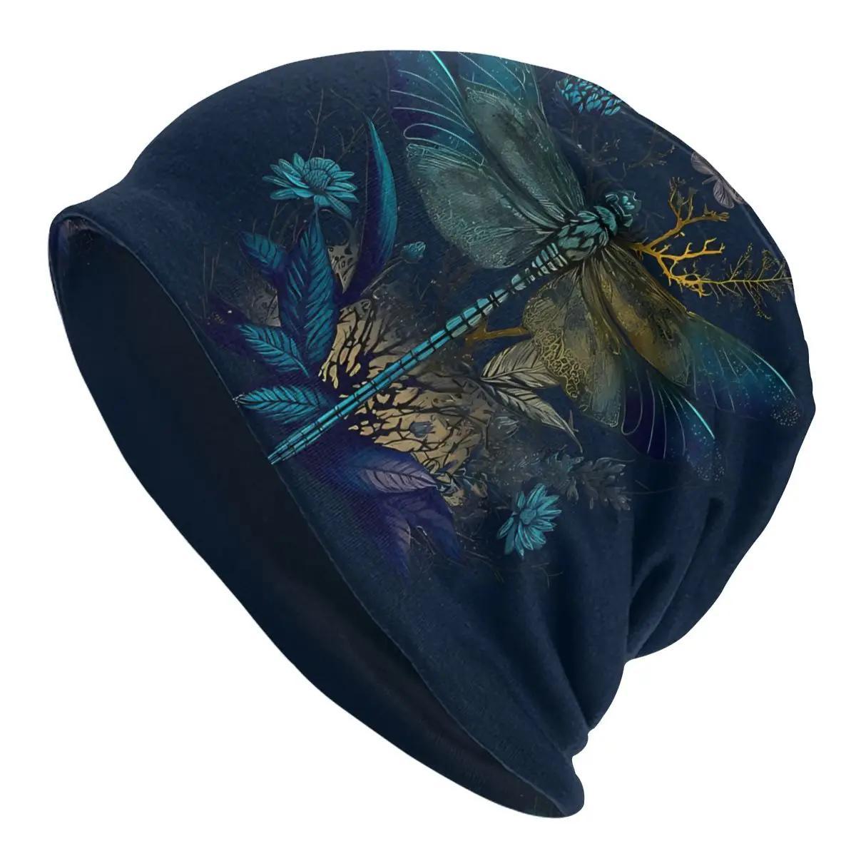 

Dragonfly Design Men's Beanie Hat - Relaxed Style, Polyester & Elastane Blend, Skein Knit