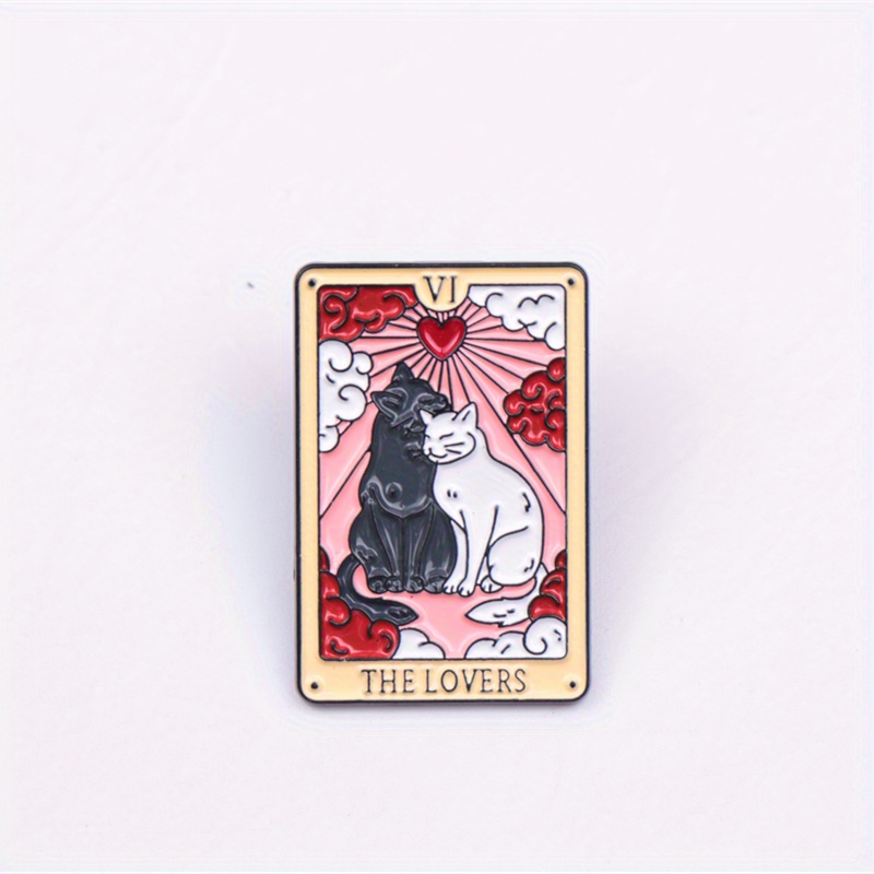 Image of Valentine's Day Love Heart Cat Brooch Cute Animal Alloy Badge Cartoon Pin Clothes Bag Additions