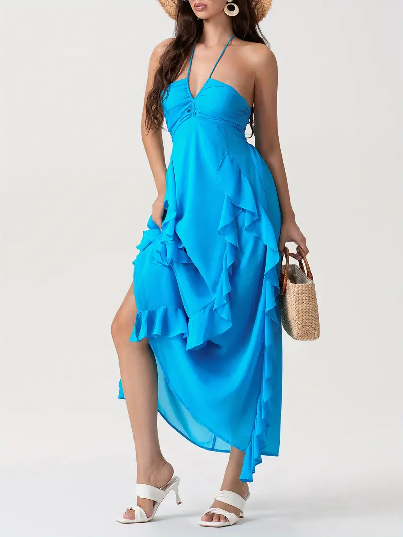 lightweight design womens elegant sleeveless halter dress - Temu lightweight design womens elegant sleeveless halter dress - Temu