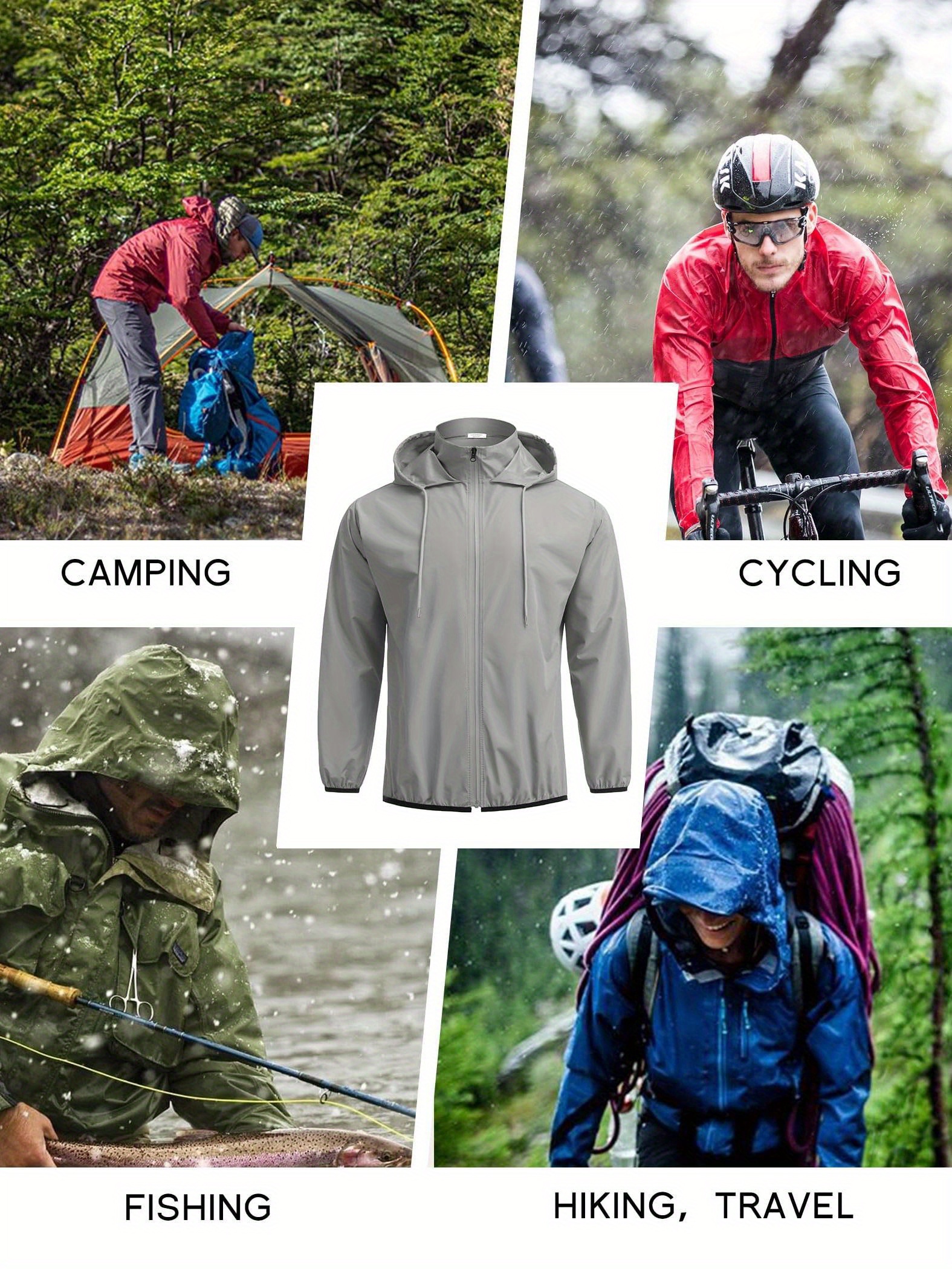 NEW VIEW Lightweight Rain Jackets For Men Waterproof With Hood, Hard