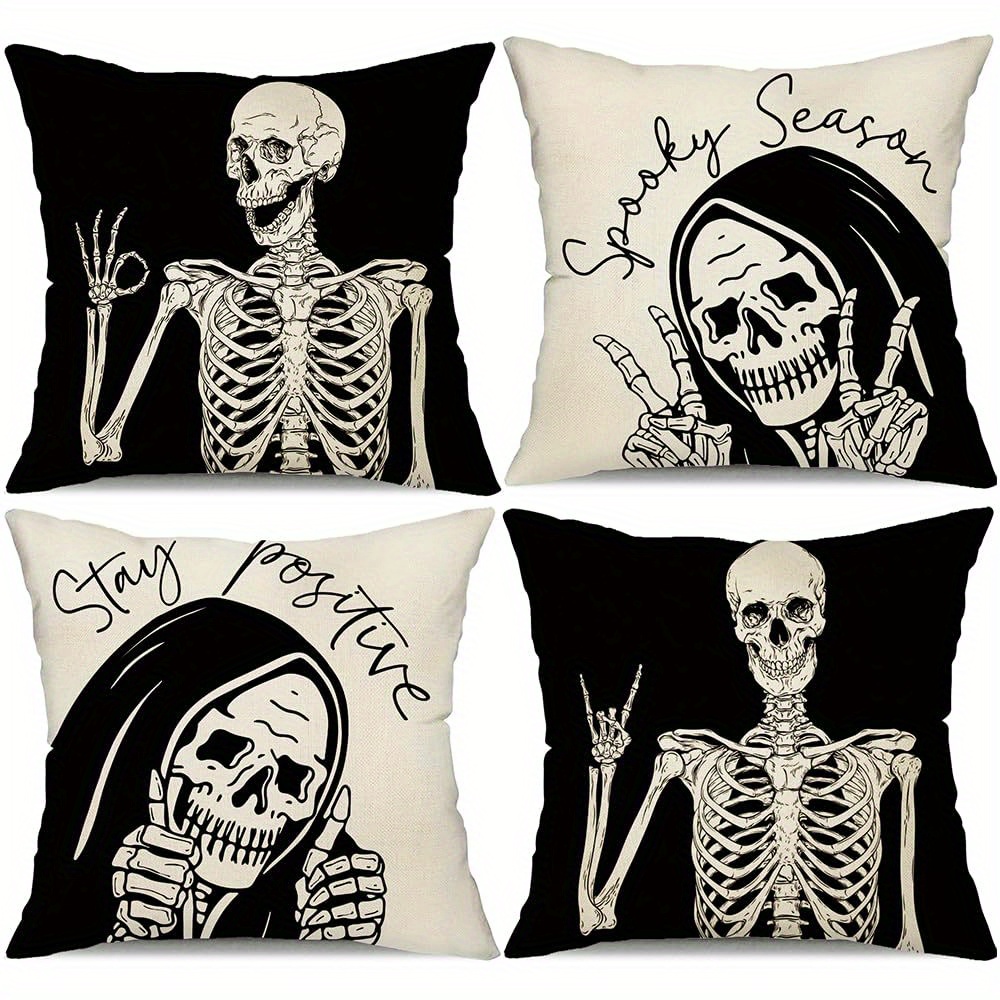 

4pcs Set , 18x18 - Halloween , Zip , For & Bedroom Decor