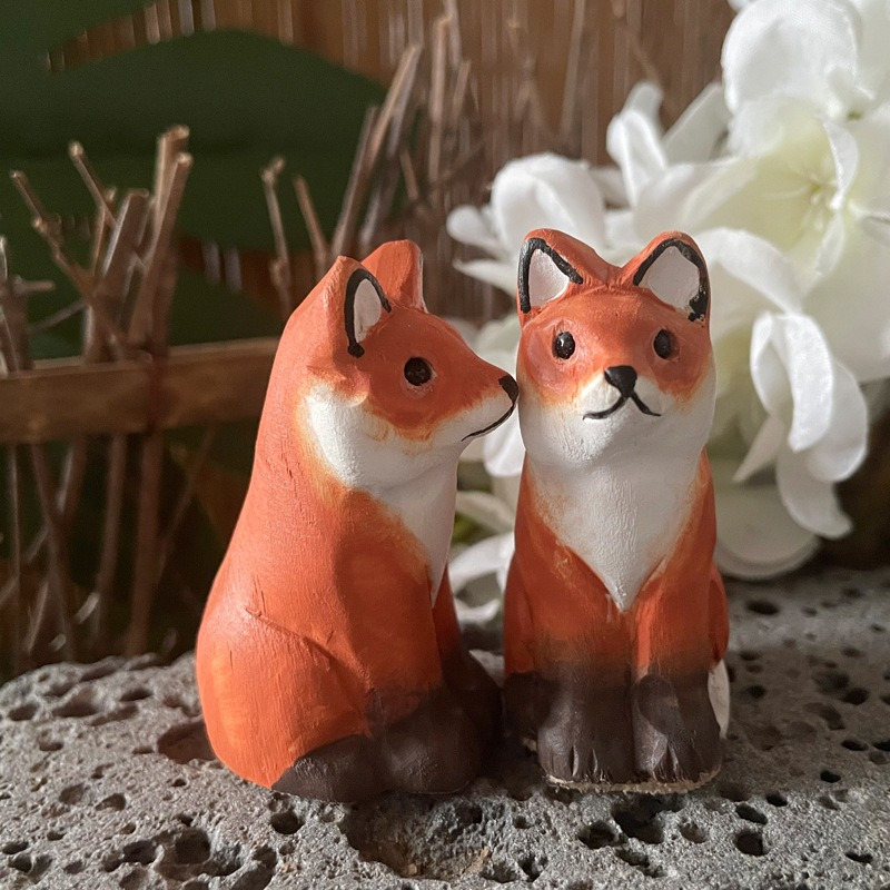 1pc wood carving fox pure solid wood hand carved fox craft Temu