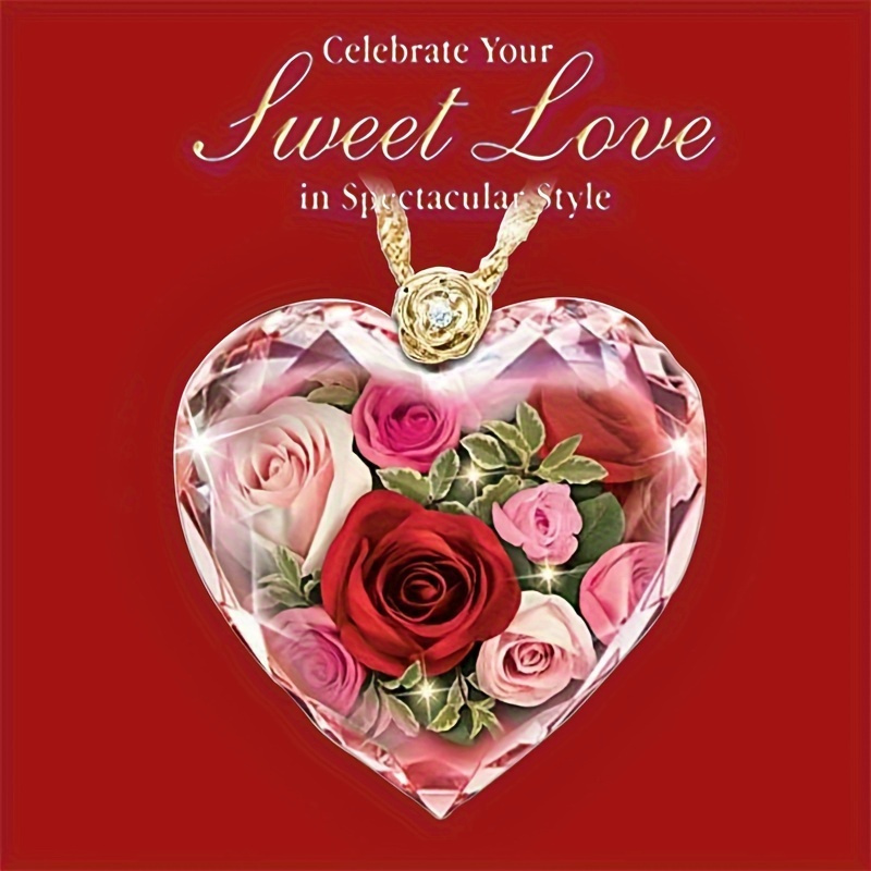 heart rose necklace sold on Temu United States
