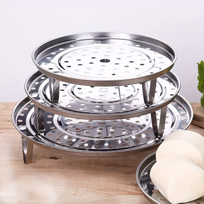 

3pcs Stainless Steel Steaming Racks: Perfect For Steaming Buns, Eggs, And More - Suitable For 7.87", 9.45", And 11.02" Diameter Pots