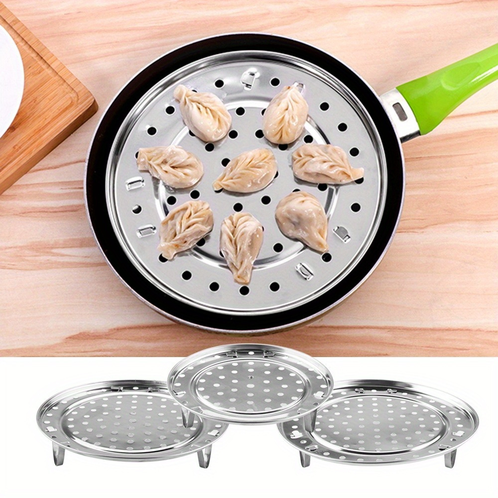 3pcs stainless steel steaming racks   steaming buns eggs and more suitable for 7 87 9 45 and 11 02 diameter pots details 2