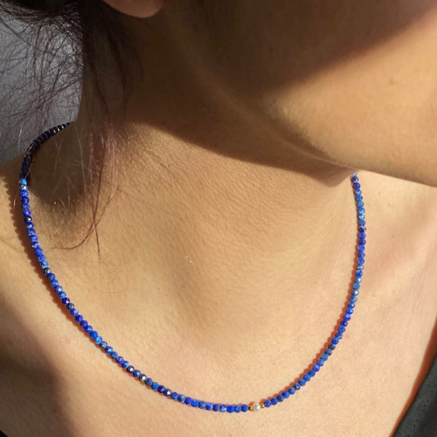 

Elegant Lapis Necklace For Women - Natural Stone, Antique , Perfect Gift Idea