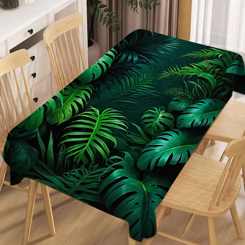 

Tropical Jungle Print Square Tablecloth - Polyester, Wrinkle Resistant, Stain & Heat Resistant, Machine Woven, Easy To Clean For Dining Table, Restaurants & Parties