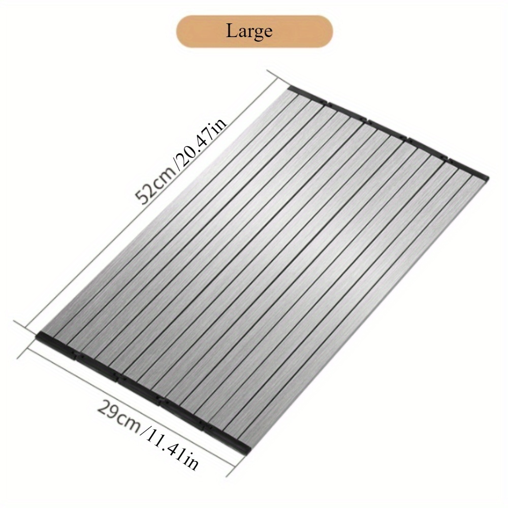 1pc foldable 304 stainless steel cutting board with drain rack   anti mold anti slip double sided for food prep defrosting ideal for kitchen use   holiday   foldable design   cutting board details 2