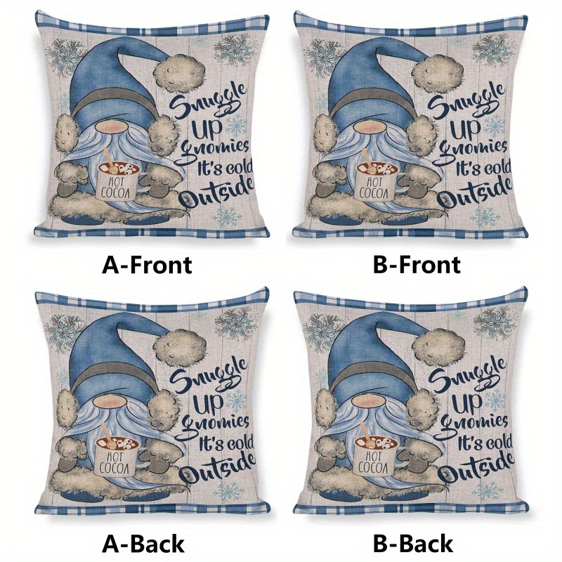 

2-piece Rectangular Throw Cushion Covers, 18x18 Inch, Woven Soft Polyester, Cozy Snowman Design, No Power Needed, Wrinkle-free, Ideal For And Decor