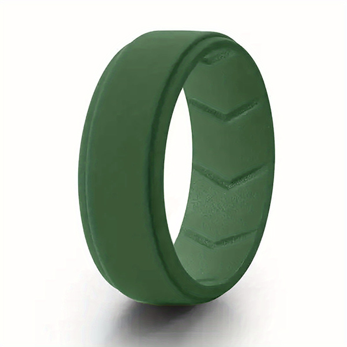 Silicone Men's Wedding Band with Breathability Grooves - Single Ring