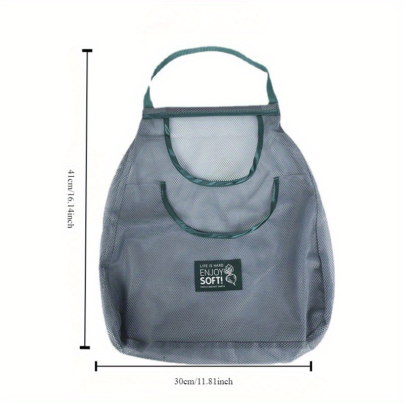 1pc Reusable Mesh Bags Kitchen Storage Holder Bags Practical Hanging Mesh Bag Washable Storage Bags, Wall-mounted, Portable Organizer, Easy To Clean, Non-food Contact