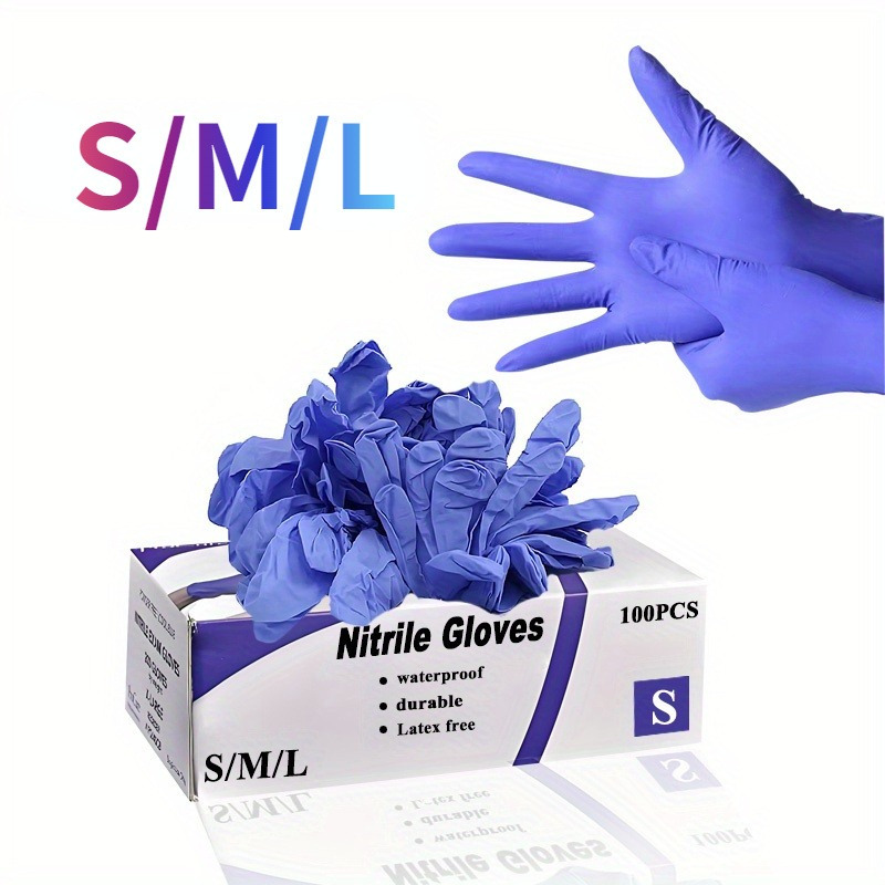 

50/100pcs Purple Disposable Nitrile Gloves No Household Nitrile Gloves Dishwashing Cleaning