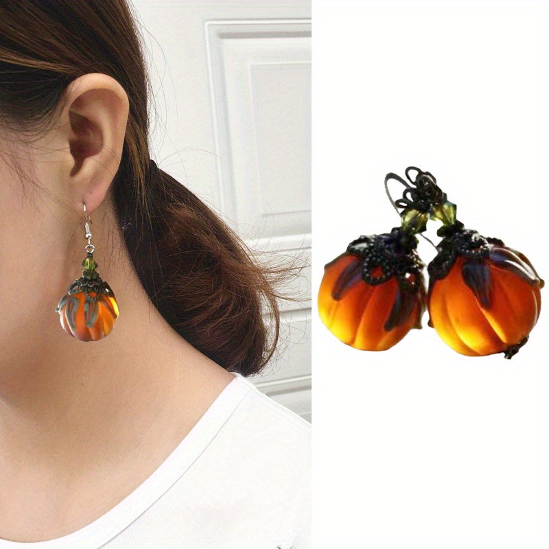 

Chic Pumpkin Dangle Earrings - Style, Alloy, Perfect For Parties & Casual Attire