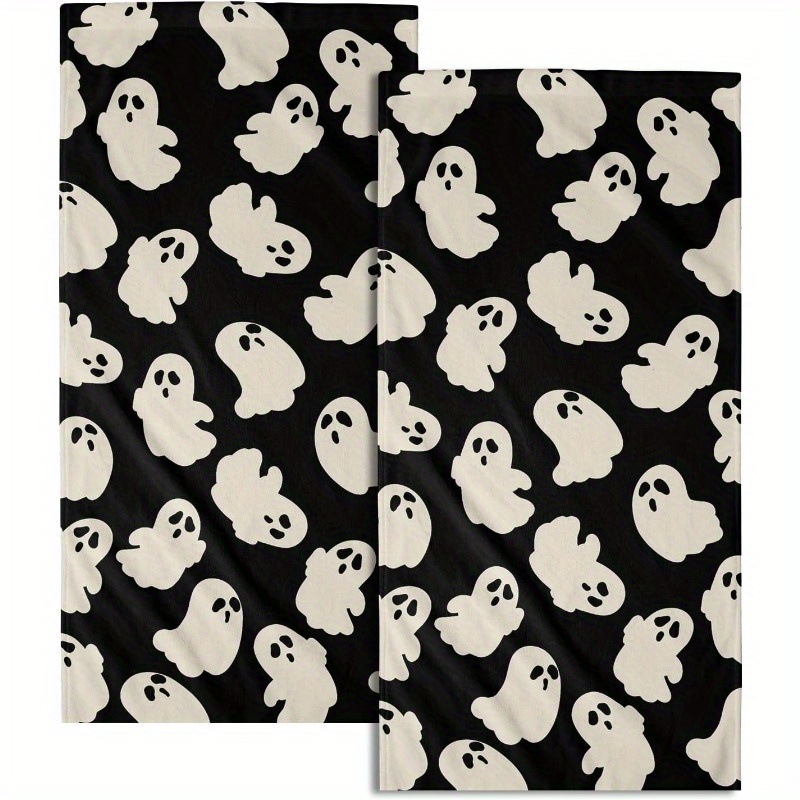 

2pc Hand Towel: Preppy Skeleton Design, 18x26in, Contemporary Kitchen Or Bathroom Decor, Super Soft, Machine Washable, Perfect For