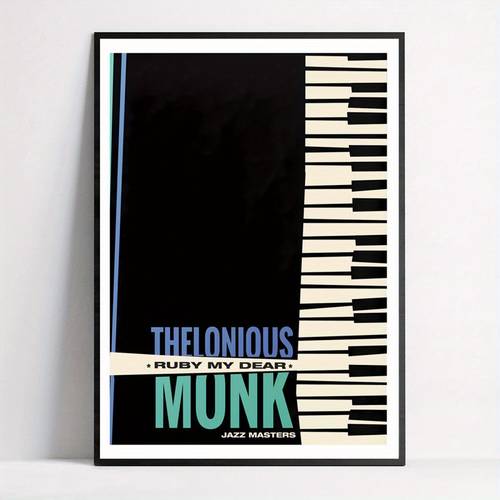 imagem do item 1 pôster art deco de jazz - impressão sem moldura com tema musical moderno, ideal para escritório, sala, quarto, cozinha - decoração de jazz para fãs e colecionadores