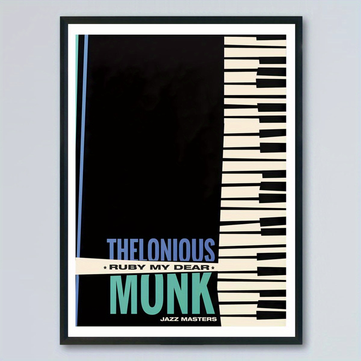 1 pôster art deco de jazz - impressão sem moldura com tema musical moderno, ideal para escritório, sala, quarto, cozinha - decoração de jazz para fãs e colecionadores