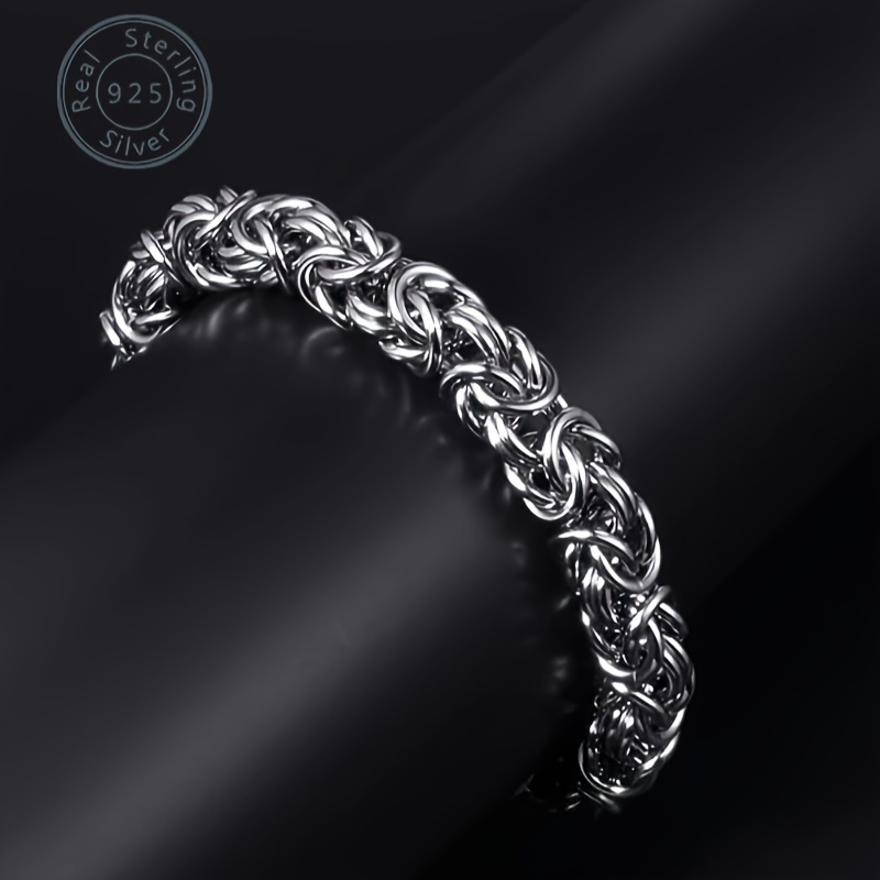 

1pc Italian Sterling Silvery Chain Bracelet, Fashion Minimalist Style, Silvery Plated, Elegant Gift Box Included, And