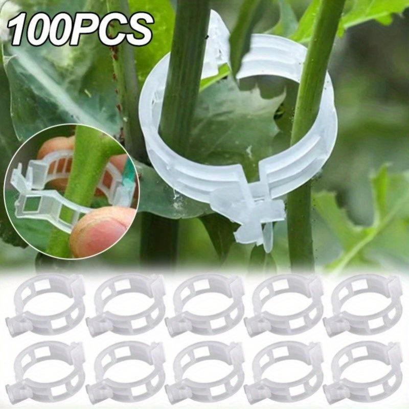 100pcs Plant Clips Supports Reusable Plastic Connects Fixing Vine Tomato Stem Grafting Vegetable Plants And Garden Tools