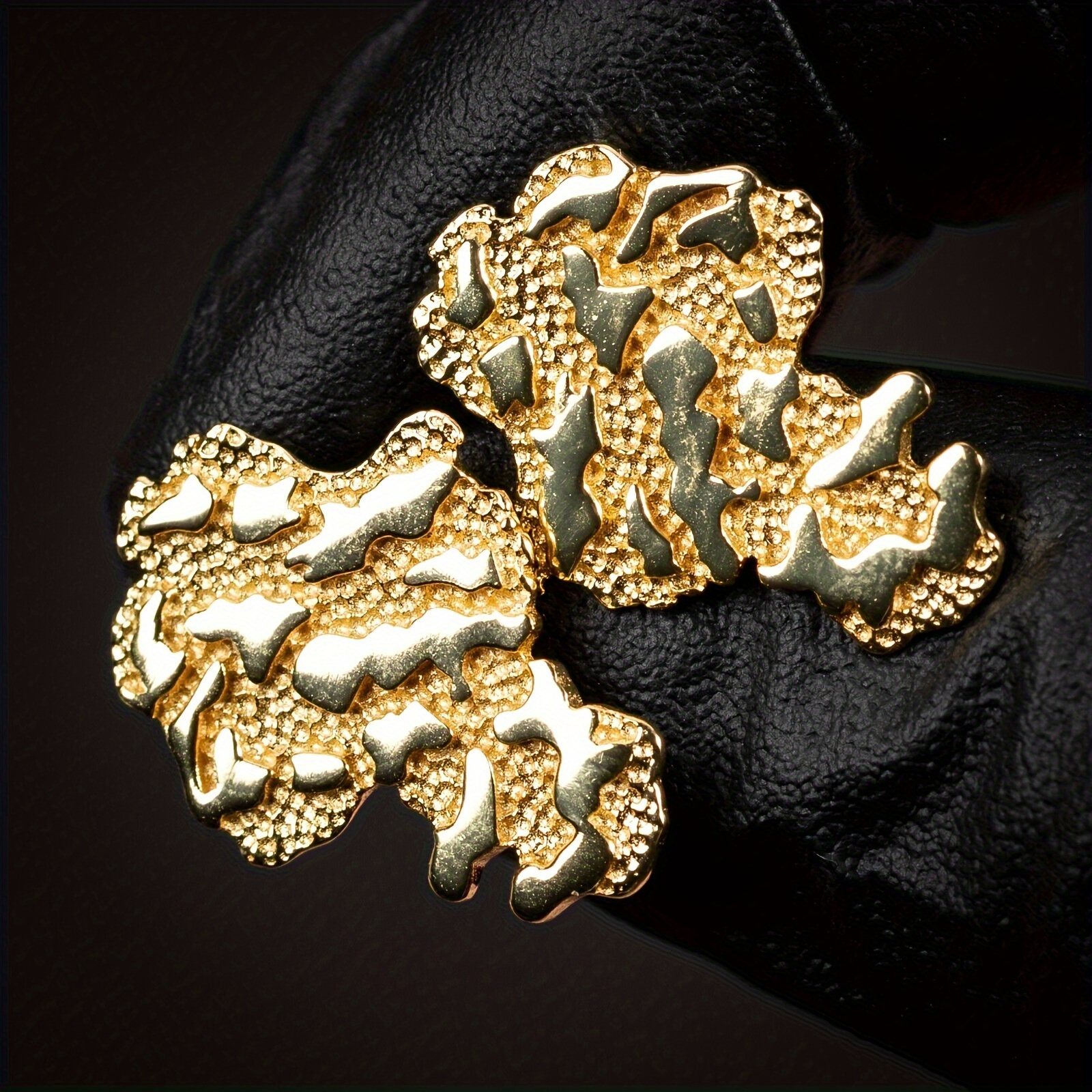 Golden Geometric Earrings - Vintage Inspired Hammered Texture