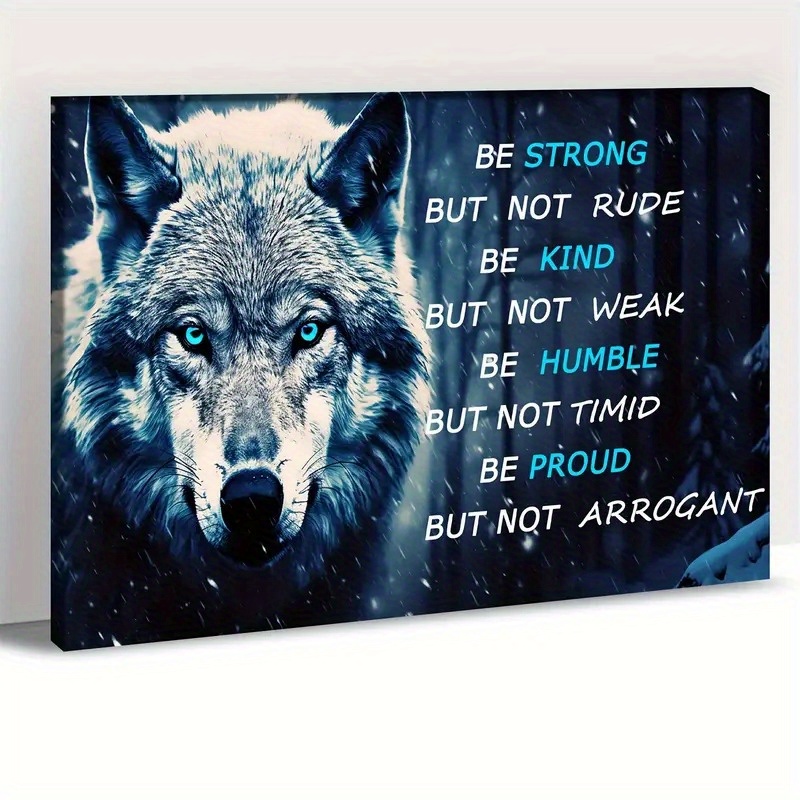 

Motivational Wolf Wall Art Canvas - Inspirational Quotes Wolf Pictures Wall Decor For Bedroom, Wolf Painting Wildlife Wall Art Canvas