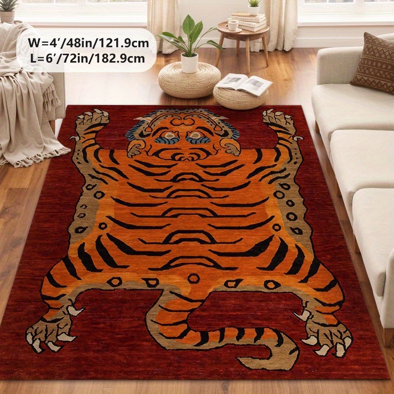 

Vintage-style Tiger Print Area Rugs: Available In 2x3ft, 3x5ft, 4x6ft, 5x7ft, And 6x9ft Sizes - Perfect For Your Home, Office, Or Outdoor Space