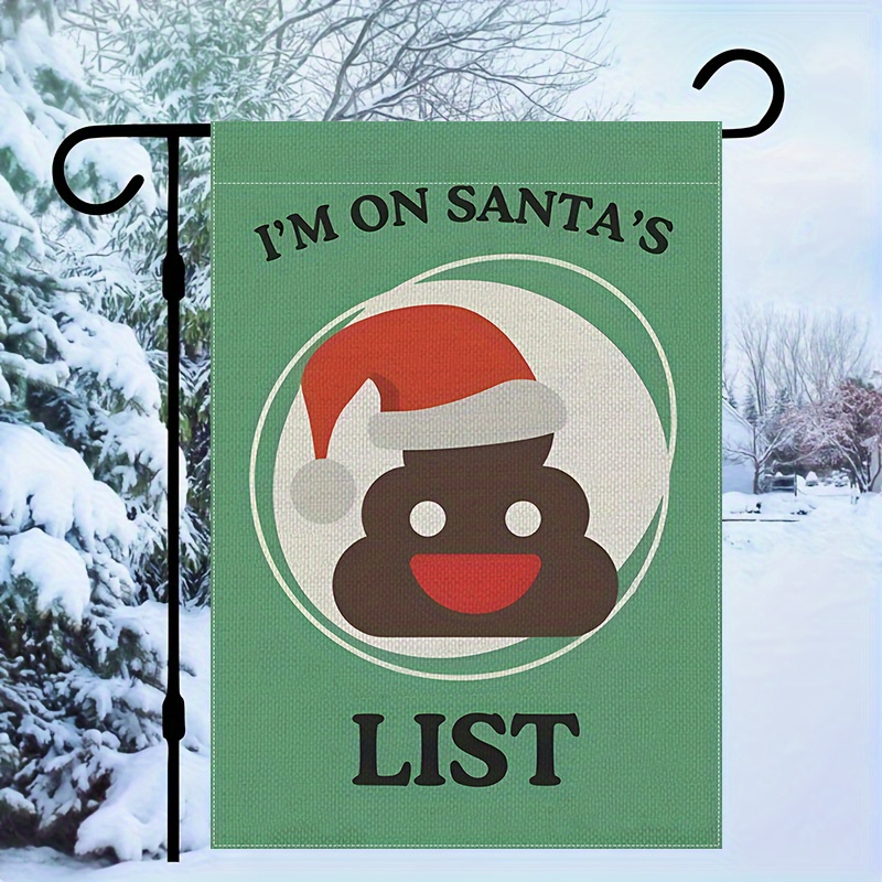 

Festive Blacklist Santa's Garden Flag - 12x18in, Double Sided, No Pole, Resistant To Weathering - Perfect For Christmas Decor