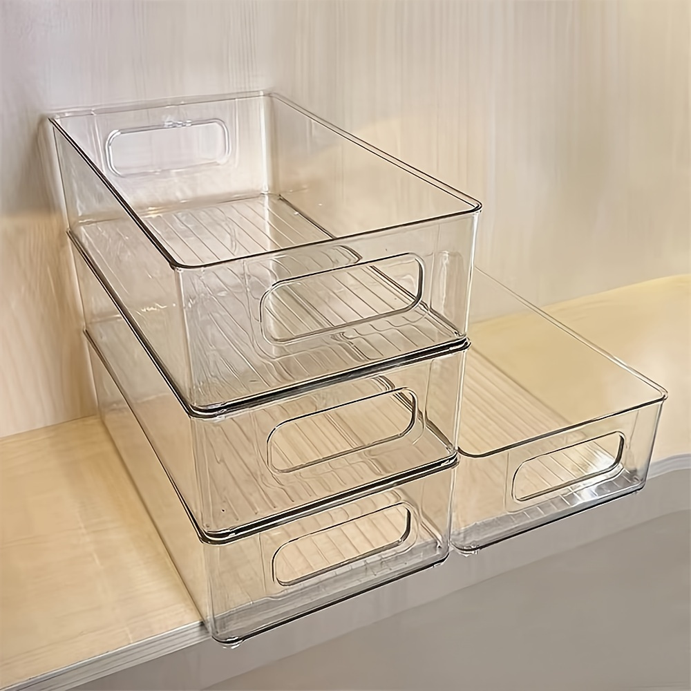 

Boîte de Rangement en Acrylique de Grande - Transparente, Organisateur Empilable pour les de & du Bureau