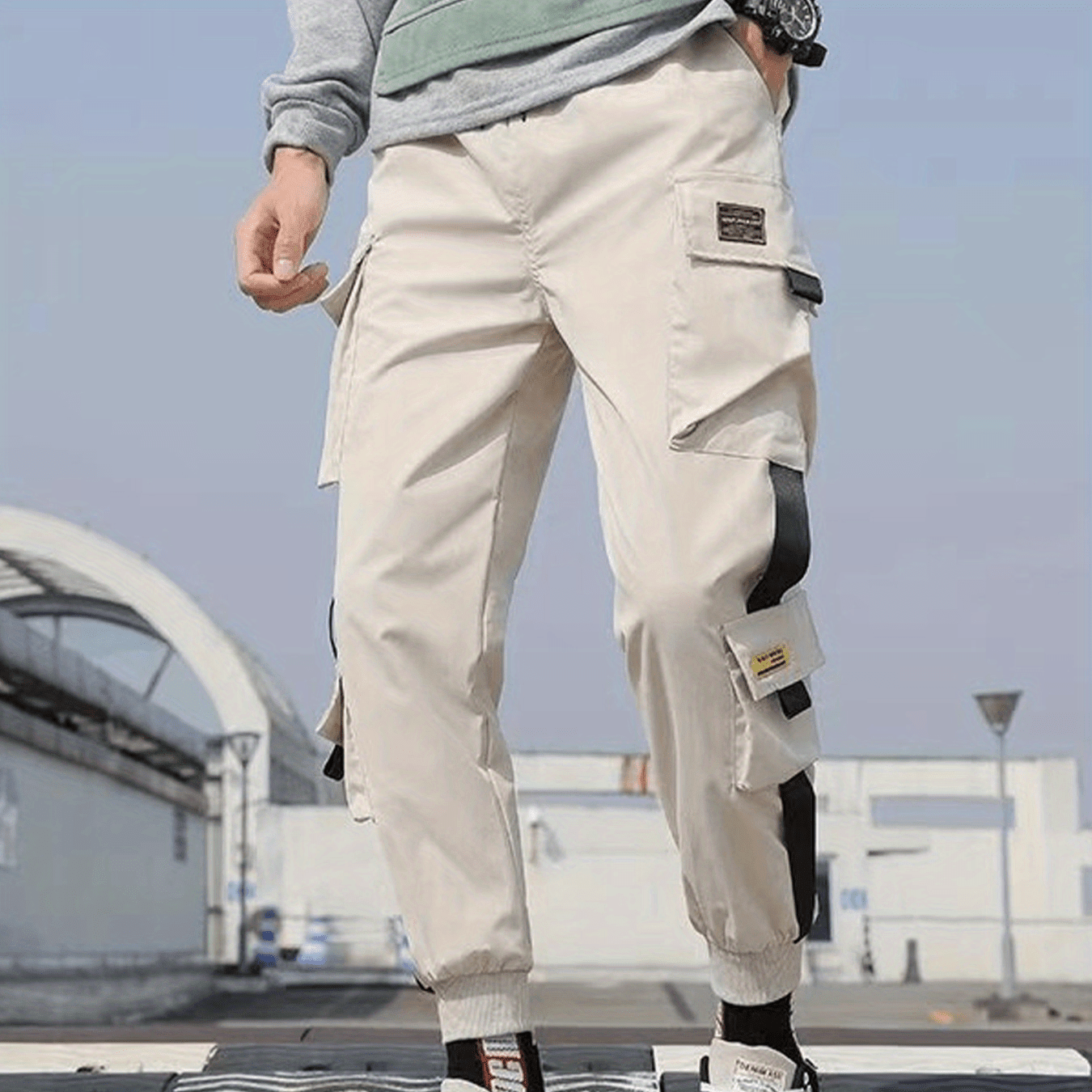 

Men's Multi-pocket Contrast Cargo Pants Casual