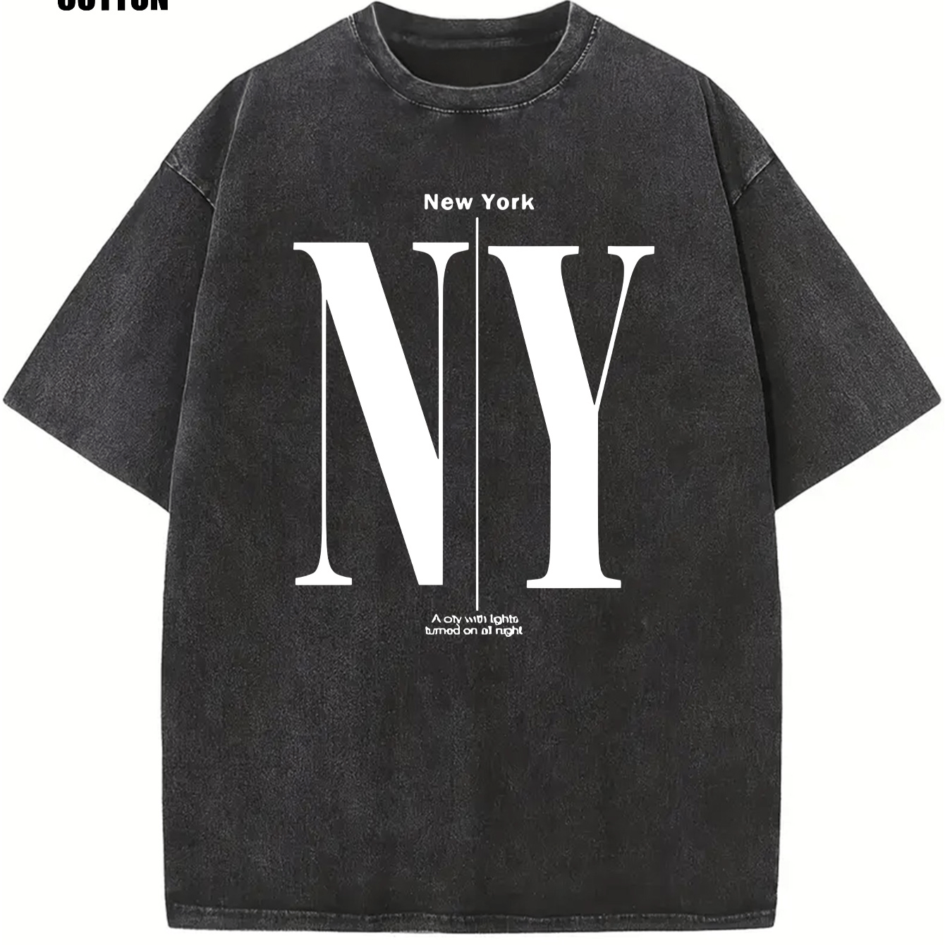 

Ny Pure Cotton Vintage Trendy -shirt, Short Sleeved Round Neck T-shirt, With A Thickness Suitable For Summer Wearing T-shirt