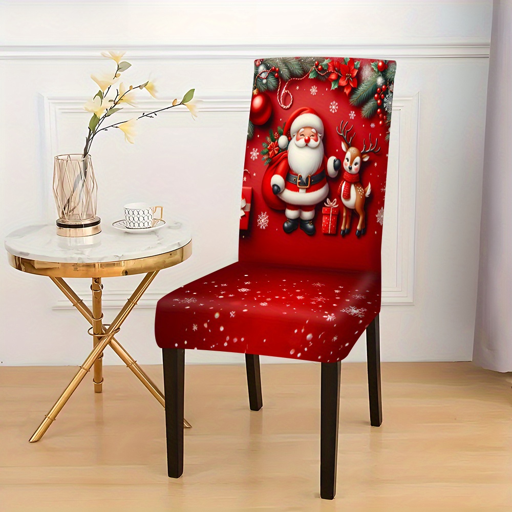 

Jit, 2/4/6pcs Christmas Themed High-end Chair Covers, Modern And Stylish Chair Covers, Chair Backrest Integrated Four-season Universal Chair Covers, Home Set