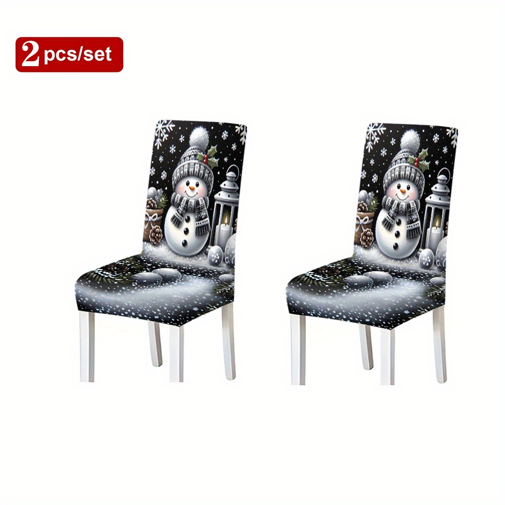 Christmas Theme Premium Chair Covers, 2/4/6pcs, Modern Fashion Chair Covers, Universal Chair Back Covers, Home Use Set