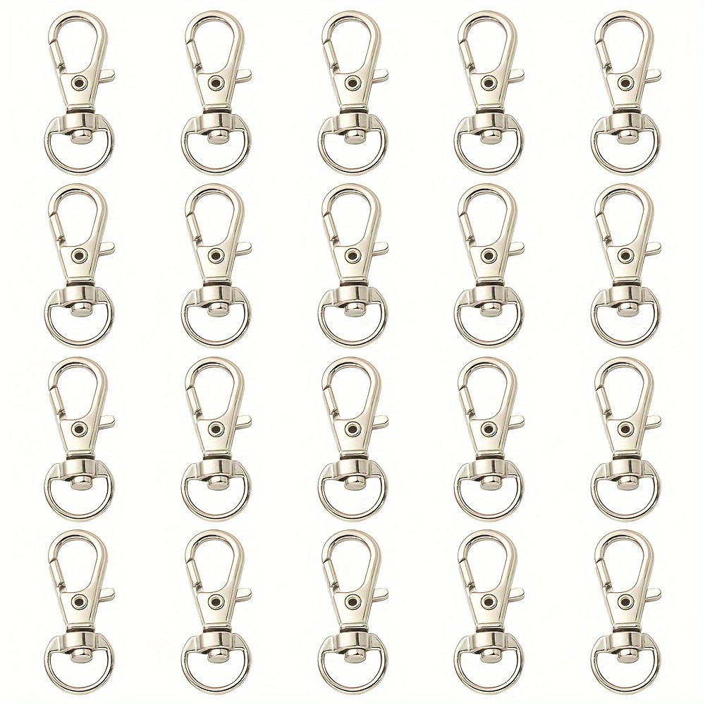 

20pcs 31mm Zinc Alloy Rotating Lobster Clasps For Diy Keychains, Jewelry & Bag Accessories