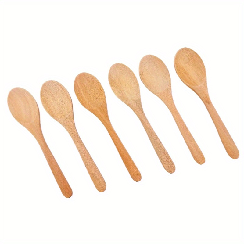 6pcs Mini Wooden Spoons For Seasoning, Honey And Sugar - 5" Natural Wood Kitchen Utensils