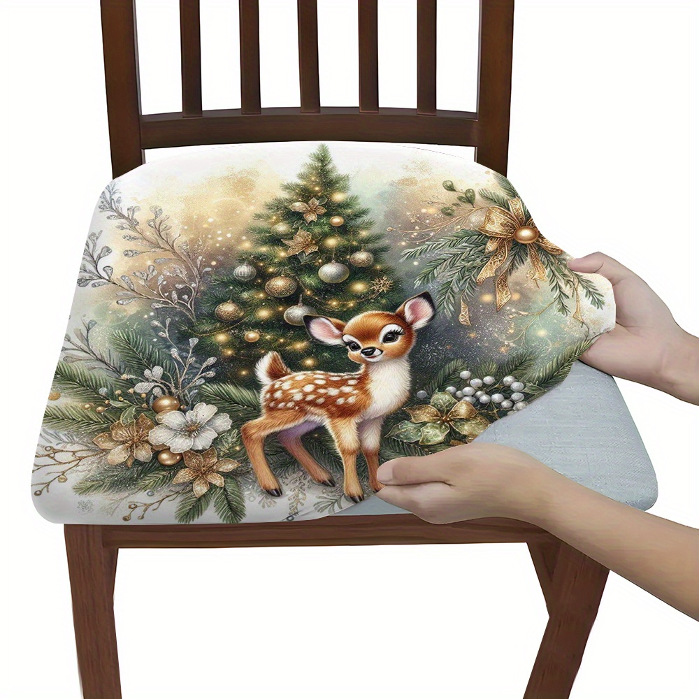 

2pcs/ 4pcs/ 6pcsnew Christmas Cushion Cover Stretch Upholstery Cover Anti-stain Upholstery Protective Cover Is Dust-proof And Removable And Washable