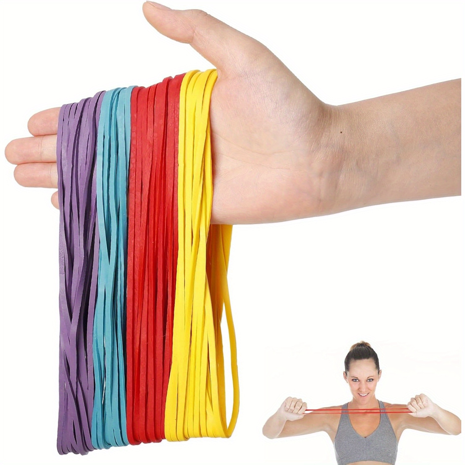 TEMU 70pcs Large Rubber Bands, File Bands, Assorted Color Long Rubber Bands, Colored Rubber Bands For Office School Supplies